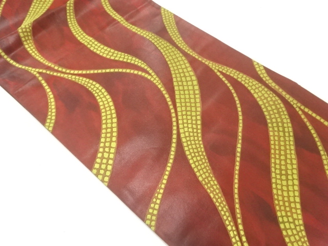 JAPANESE FUKURO OBI / WOVEN WAVY STRIPE